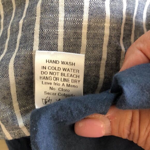 Tea n Rose Embroidered Dress Blue/white Stripes Size S Gently used - Picture 5 of 6